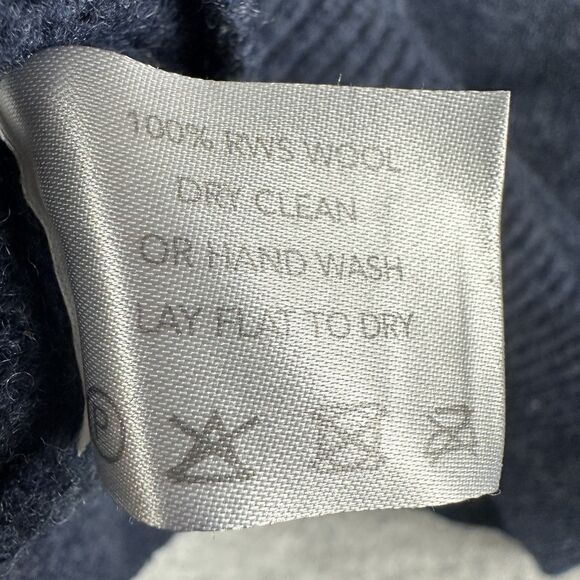 Meadows Filbert Knit Wool Sweater Womens 2 Blue Floral Embroidered Chunky Crop - Picture 11 of 12